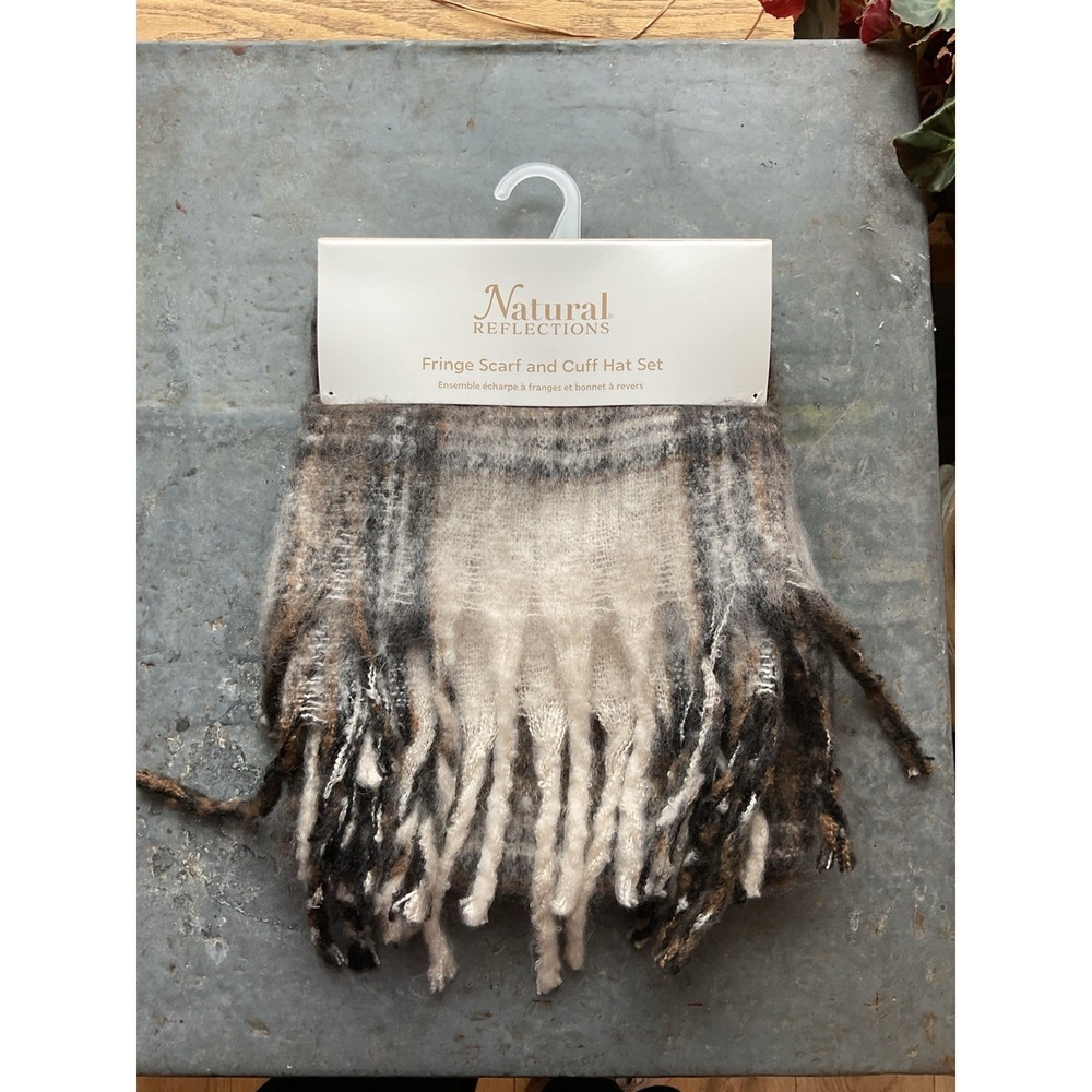 Natural Reflections Scarf‎ Fringe Soft Warm NEW